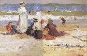 Edward Henry Potthast Prints At the beach France oil painting artist